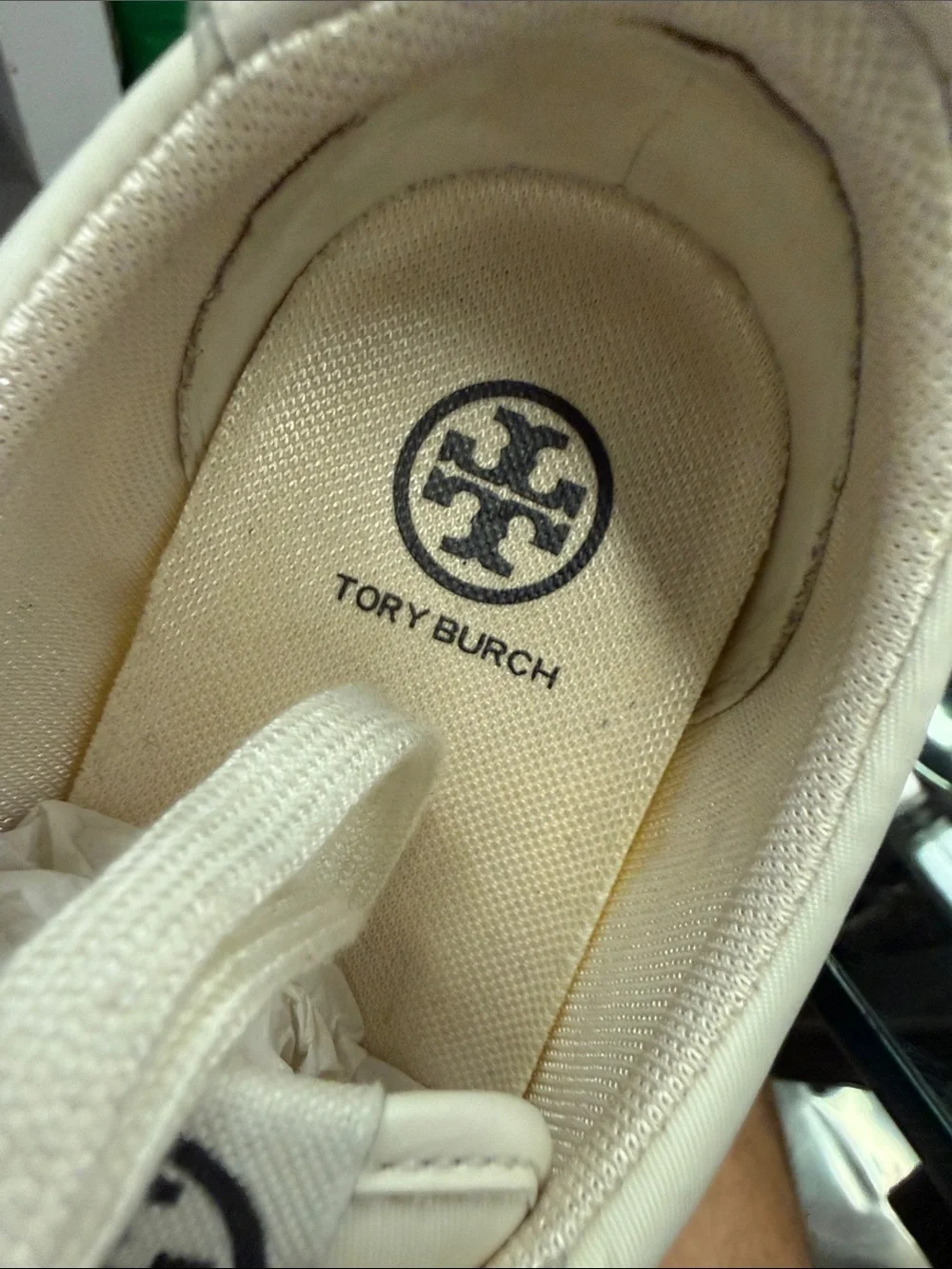 Tory Burch Ivory and Cream Suede Lace-Up Sneakers